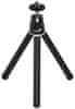Tripod 1, stativ, podaljšan 25,1 cm, za spletne kamere, pametne telefone in fotoaparate, kovinski, črn