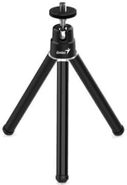 Genius Tripod 1, stativ, podaljšan 25,1 cm, za spletne kamere, pametne telefone in fotoaparate, kovinski, črn