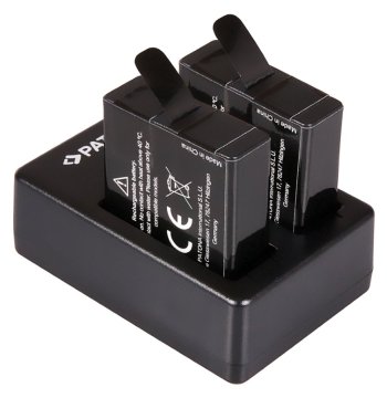 PATONA Komplet za digitalno kamero Dvojni polnilec za GoPro Hero 5/6/7 + 2x 1250mAh USB baterija