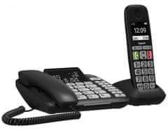Gigaset DL780PLUS - kombinirani standardni telefon z displ. vključno z brezžičnim. slušalke s polnilnikom, črne
