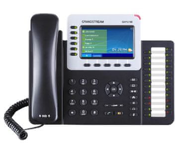 Grandstream GXP2160, 4,3-palčni zaslon TFT, 6 računov SIP, 5 prog. tl., 24 BLF, BT, dvojna vrata Gbit, PoE