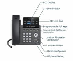 Grandstream GRP2612W Telefon SIP, 2,4-palčni zaslon TFT, 2 računa SIP, 4 programirljive razširitve, 2x10/100Mb, WiFi