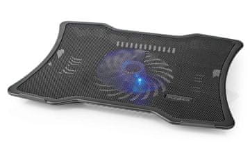 Nedis stojalo za prenosni računalnik/ univerzalno/ za prenosne računalnike do 17"/ 1x ventilator 125 mm/ USB/ plastika-kovina/ črno