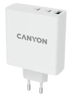 Canyon Hitri omrežni polnilnik GaN, H-140 (140 W), vhod 100-240 V, izhod USB-C1/C2 5-20 V, USB-A 1/A2 4,5-20 V