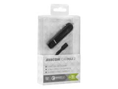 Avacom CarMAX 2x Qualcomm Quick Charge 2.0 avtomobilski polnilnik, črn (kabel USB-C)