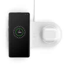 Belkin BOOST CHARGE Qi Dual 10W brezžični ploski polnilnik, bel
