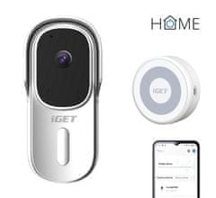 iGET HOME Doorbell DS1 White + CHS1 White - Baterijski video zvonec WiFi, komplet z zvočnikom, aplikacija CZ