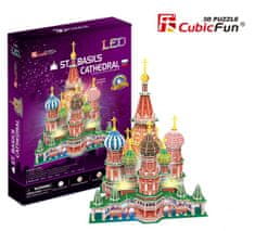CubicFun Osvetljena 3D sestavljanka Tempelj svetega Bazilija Blaženega 224 kosov
