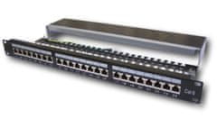 DATACOM Patch panel 19" STP 24 portov CAT6A LSA 1U BK (3x8p) / VL