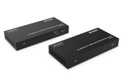Digitus DS-55522 HDBaseT KVM podaljšek, 150 m 4K/60Hz, USB 1.1, PoC, IR, črn