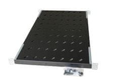 LEGRAND EvoLine 4-točkovna fiksna polica 2U 530 mm, variabilna montaža 515-650 mm, nosilnost 50 kg, črna, perforirana