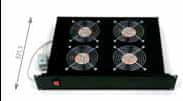 Triton 19" horiz.vent.j.4xVent.-220V/92W termostat.2U črna