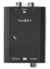 Nedis Stereo digitalni pretvornik / enosmerni/ 2x vtičnica RCA (stereo)/ vtičnica RCA + vtičnica Toslink/ črna