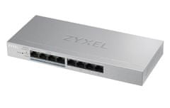 Zyxel GS1200-8HP 8-portno namizno gigabitno spletno pametno stikalo, 4x PoE 802.3at, PoE budget 60W, brez ventilatorja