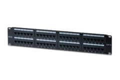 Digitus CAT 6 patch panel, neekraniran, 48 priključkov RJ45, 8P8C, LSA, 2U, za montažo v omaro, bl, 482x44x109 mm