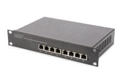 Digitus 10-palčni 8 vratni gigabitni Ethernet PoE + stikalo, L2 + upravljanje