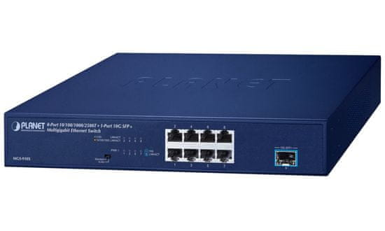 Planet Planetno stikalo 8x1Gb/2,5Gb + 1xSFP+ 10Gb, VLAN, brez ventilatorja