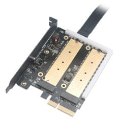 Akasa dvojni adapter M.2 na PCIex z RGB hladilnikom