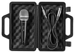 Nedis Žični mikrofon / kardioida/ snemljiv kabel 5 m/ 600 Ohm/ -72 dB/ jack 6,35 mm/ stikalo/ ohišje/ kovina/ črna/siva