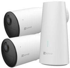 EZVIZ Kit HB3/ osnova + 2x IP kamera/ krogla/ Wi-Fi/ 3Mpix/ zaščita IP65/ 2,8 mm objektiv/ H.265/ IR osvetlitev do 15 m/ bela