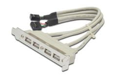 Digitus vtič s 4 priključki USB, kabel 2x 10 Pin 0,25 m