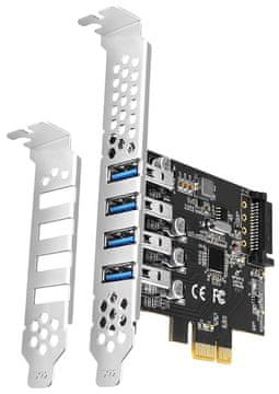 AXAGON PCIe krmilnik za 4x USB 3.2 Gen1 / PCEU-43RS / SP & LP