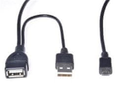 PremiumCord Adapterski kabel USB USB A/moški + USB A/moški - Micro USB/moški OTG
