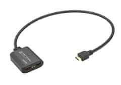 PremiumCord HDMI 2.0 Mini razdelilnik 1-2 Pigtail 4Kx2K@60Hz HDCP2.2 Downscaler