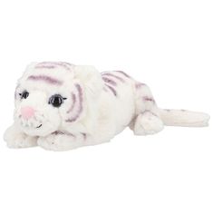 Top Model Plyšový tygr , Bílo-fialový, 50 x 20 x 12 cm