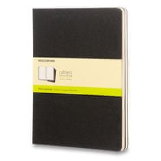 Moleskine Beležnice Cahier, XL, prozorne, 3 kosi - črne