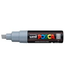 Uni-ball Posca akrilni marker PC-8K, 8 mm, siv (s široko rezano konico)