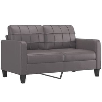Vidaxl Dvosed siv 140 cm umetno usnje