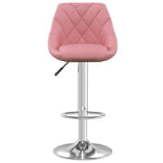 Vidaxl Barski stolček 2 kosa roza žamet