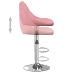 Vidaxl Barski stolček 2 kosa roza žamet