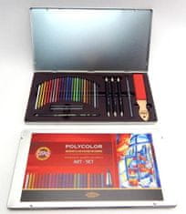 Koh-i-Noor umetniške barvice POLYCOLOR set za risanje 32 kosov v pločevinasti škatli
