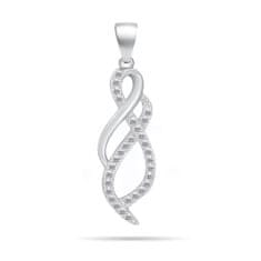 Brilio Silver Svetleč srebrn komplet nakita s cirkoni SET222W (uhani, obesek)