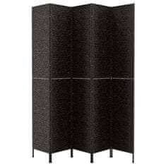 Vidaxl Paravan s 5 paneli črn 205x180 cm vodna hijacinta
