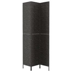 Vidaxl Paravan s 3 paneli črn 122x180 cm vodna hijacinta