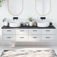 Vidaxl Kopalniški pult temno rjav 200x60x(2-4) cm obdelan trden les