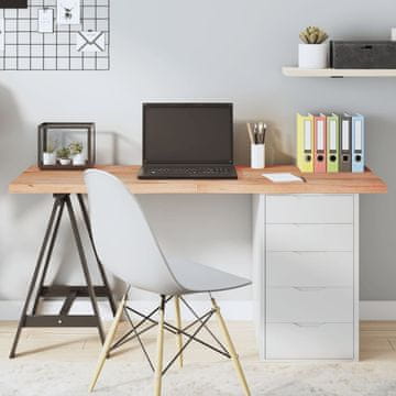 Vidaxl vidaXL Mizna plošča svetlo rjave barve 140x60x(2-4) cm masiven hrastov les