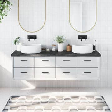 Vidaxl vidaXL Kopalniški pult temno rjave barve 180x60x(2-6) cm masiven les