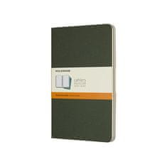 Moleskine Beležnice Cahier, L, z vrsticami, 3 kosi - temno zelena