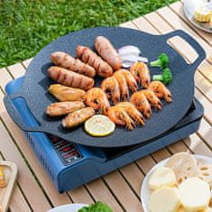 Cool Mango Vsestranska korejska okrogla ponev za žar, za avtentično korejsko kuhinjo, žar ponev, za pečenje mesa in kuhanje zelenjave, 32 cm premer – Bbqpan