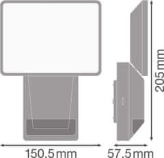 LEDVANCE Reflektor LED svetilka 15W 1500lm 4000K Nevtralno bela IP55 siva s senzorjem gibanja Floodlight Endura Pro