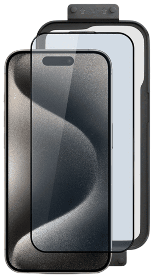 EPICO zaščitno steklo Edge to Edge za iPhone 15 Pro Max (Ultra) (81412151300001) - 2 kosa z okvirjem za namestitev