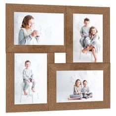 Vidaxl Foto okvir za 4x(13x18 cm) fotografije svetlo rjav MDF