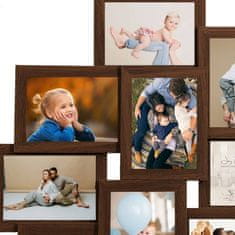 Vidaxl Foto okvir za 10x(13x18 cm) fotografij temno rjav MDF