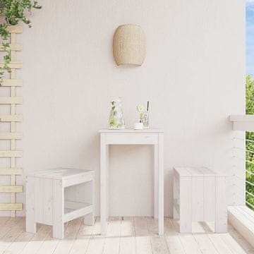 Vidaxl vidaXL Vrtni stoli, komplet 2 kosov, beli, 40x36x45 cm, masiven borov les