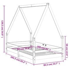 Vidaxl Otroški posteljni okvir bel 80x160 cm trdna borovina