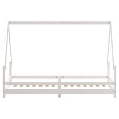 Vidaxl Otroški posteljni okvir bel 80x200 cm trdna borovina